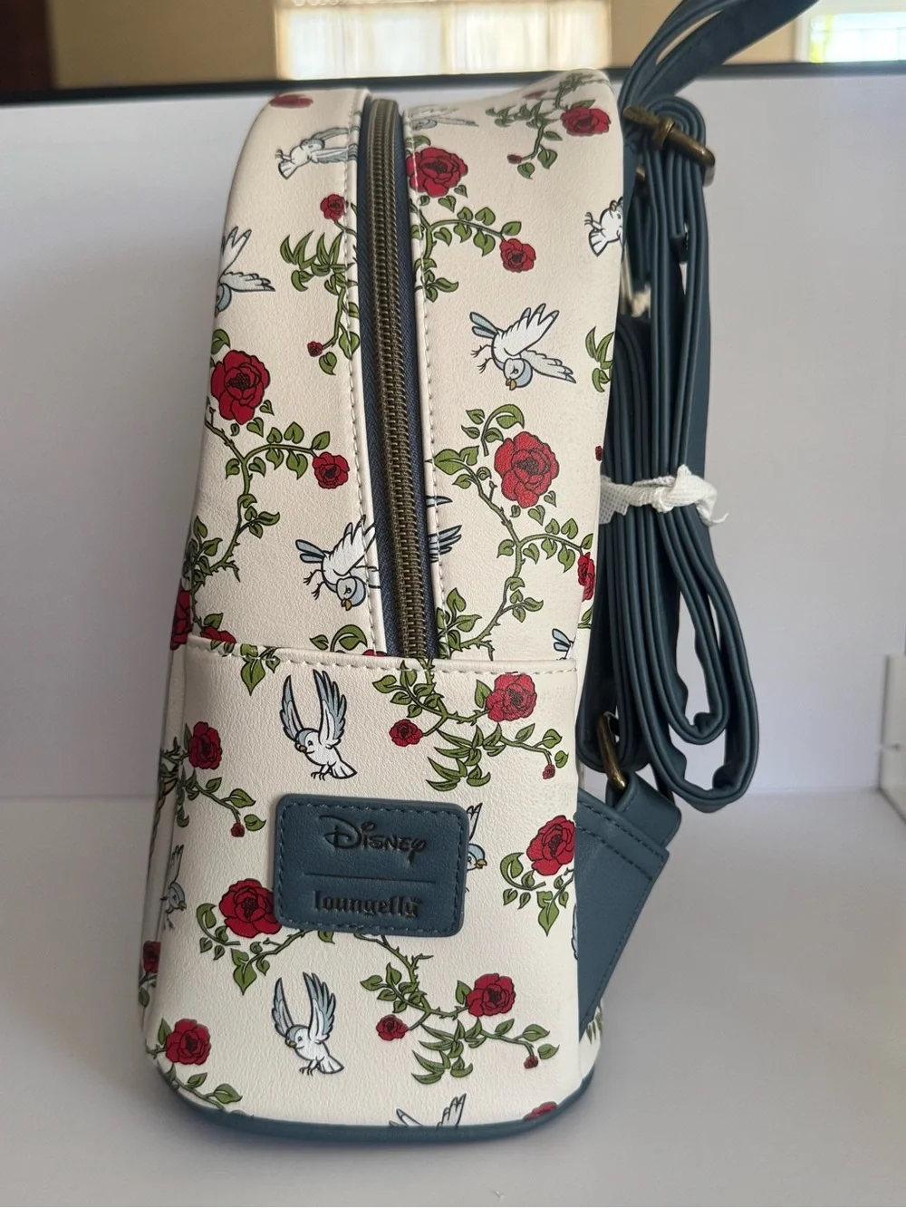 Loungefly White Stained Glass Beauty and the Beast Mini Backpack - Picture 3 of 6